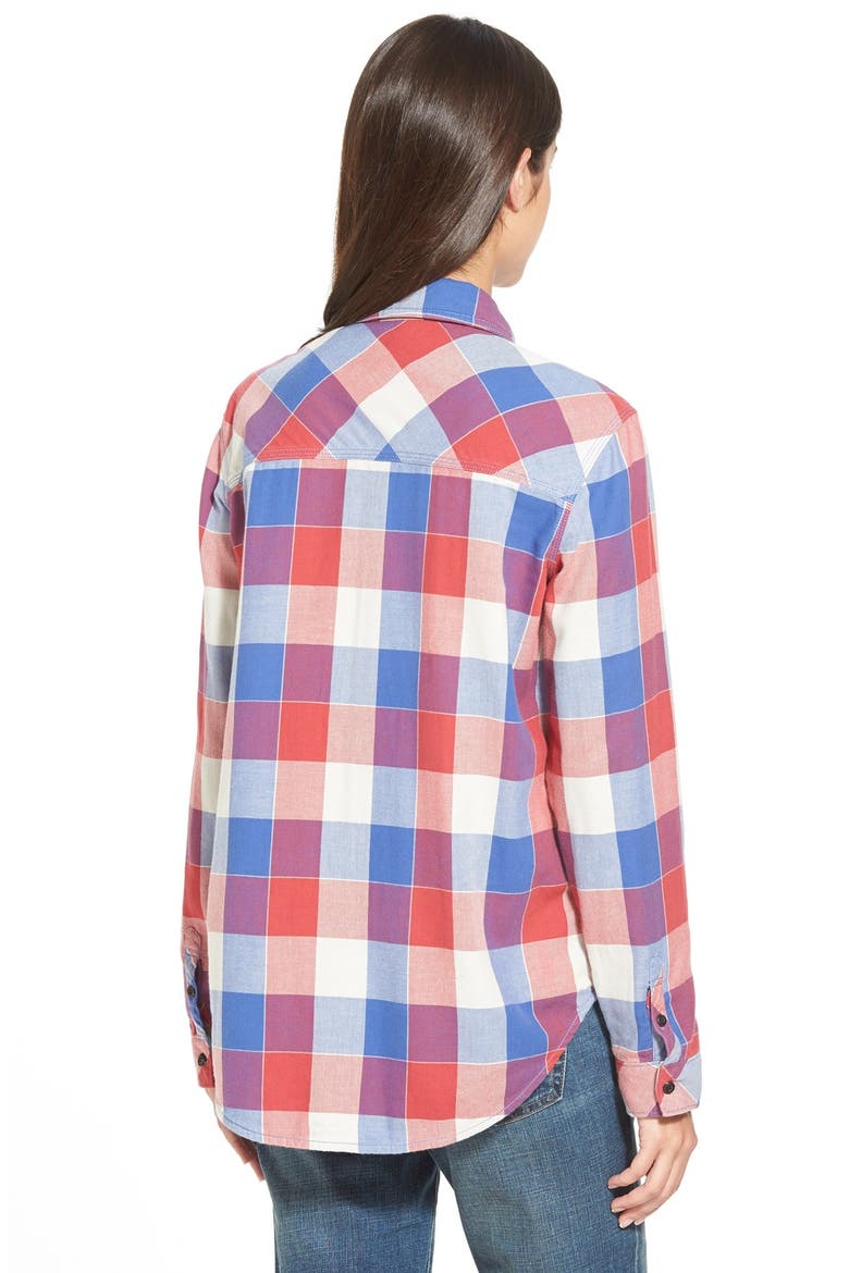 Treasure&Bond Buffalo Check Boyfriend Shirt, Alternate, color, RED BEAUTY BUFFALO CHECK