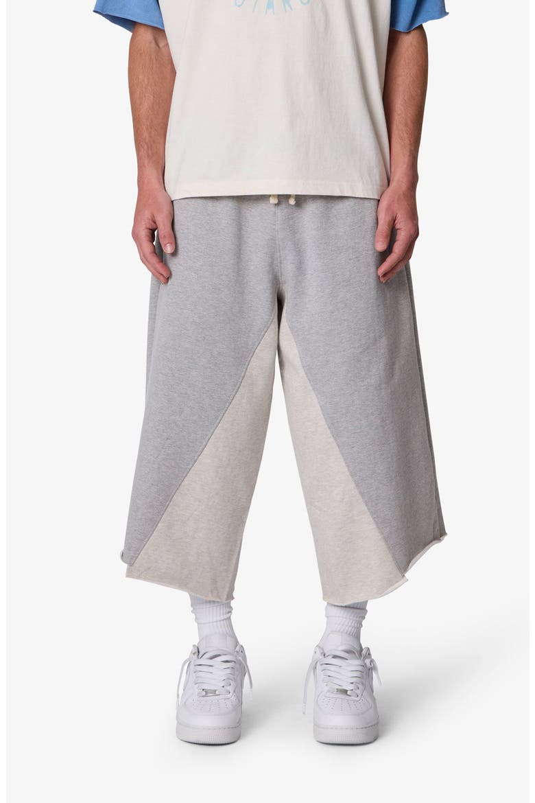 Extra Long Paneled Sweatshorts, Main, color, HEATHER GREY