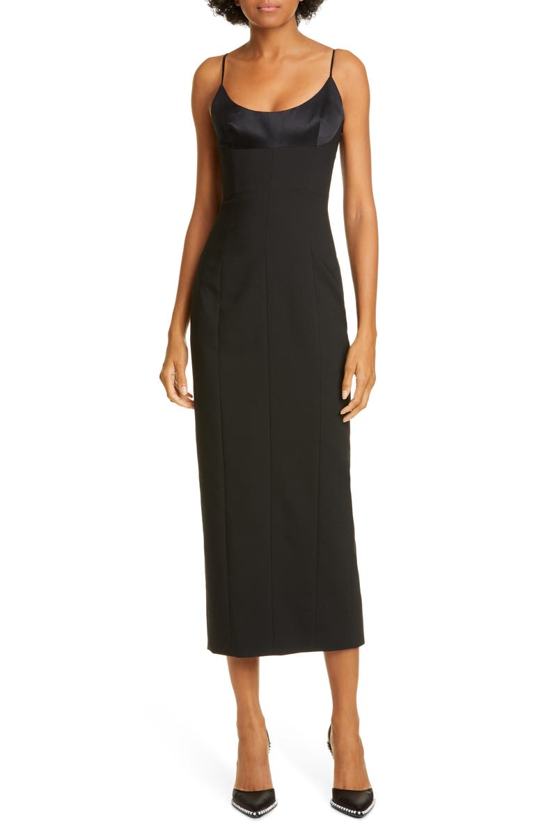 Alexander Wang Satin Bodice Midi Dress, Main, color,