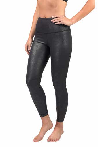 90 DEGREE BY REFLEX Faux Cracked Leather High Rise Ankle Leggings