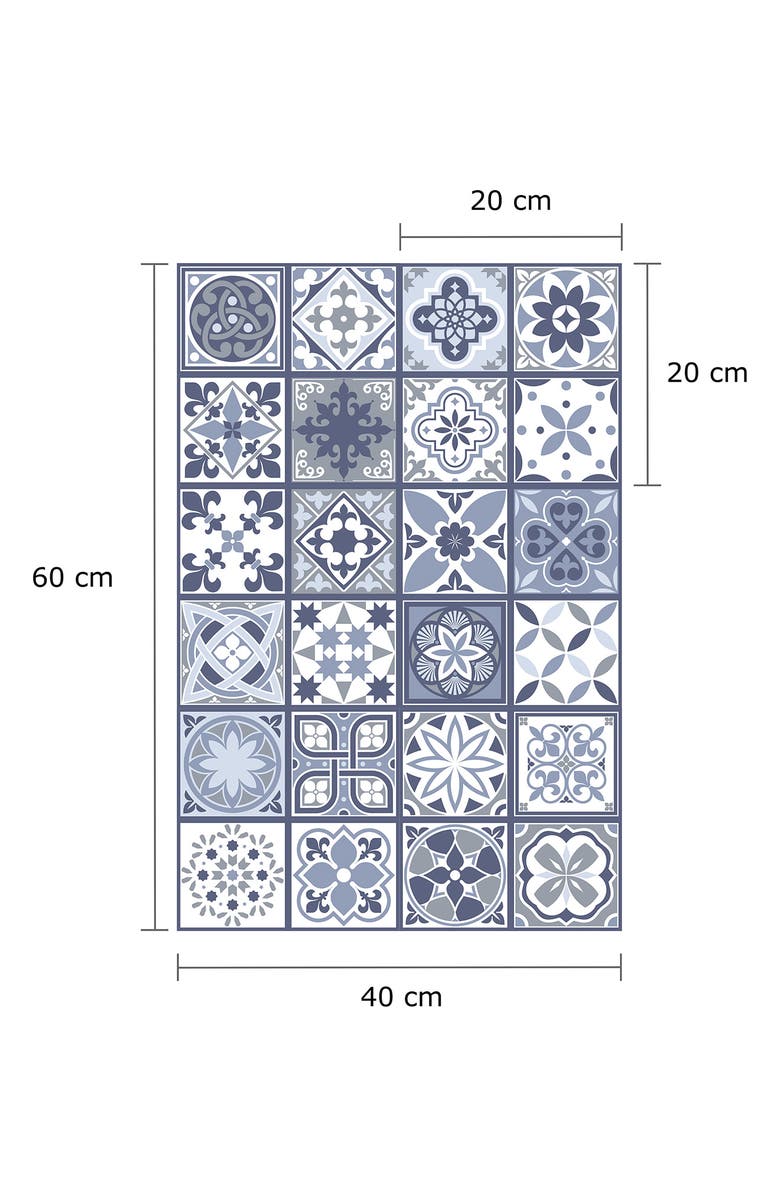 WALPLUS Lisbon Blue Tile Sticker Decal, Alternate, color, 