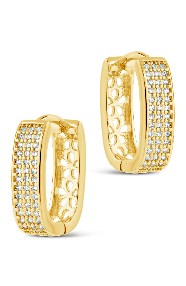 Sterling Forever Renee Hoop Earrings, Alternate, color, Gold