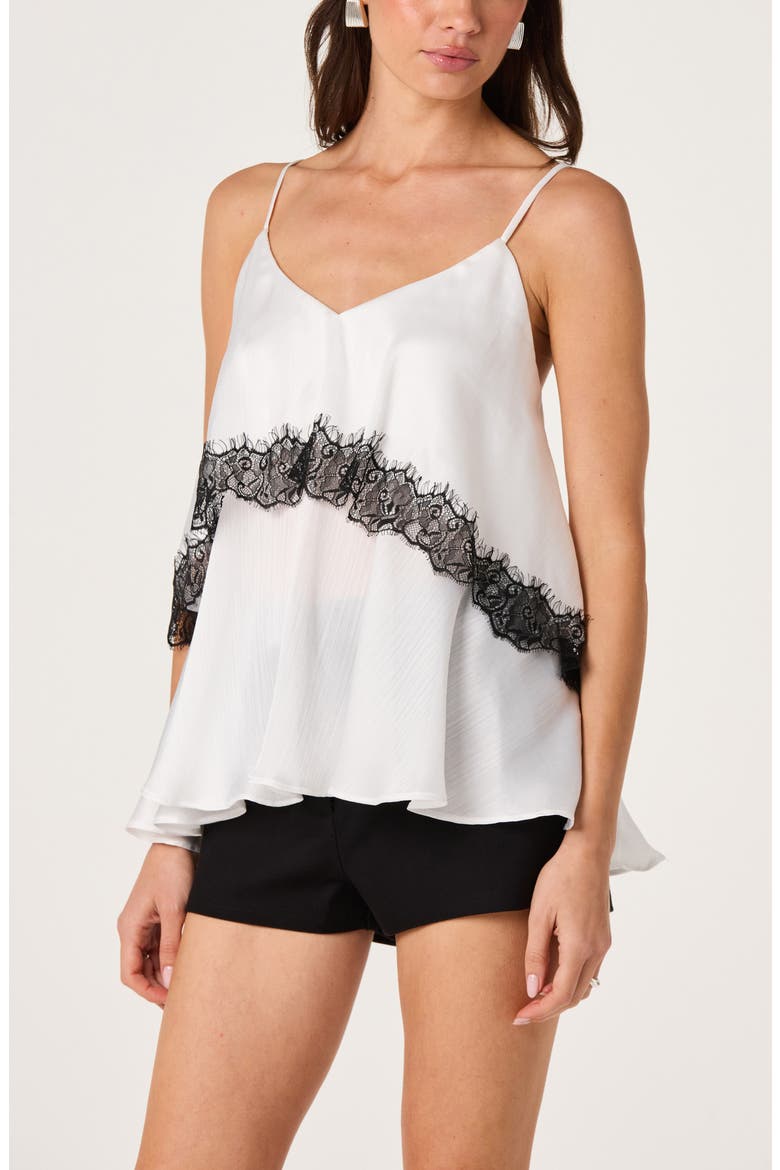 Beara Lace Trim Camisole Shell, Alternate, color, WHITE