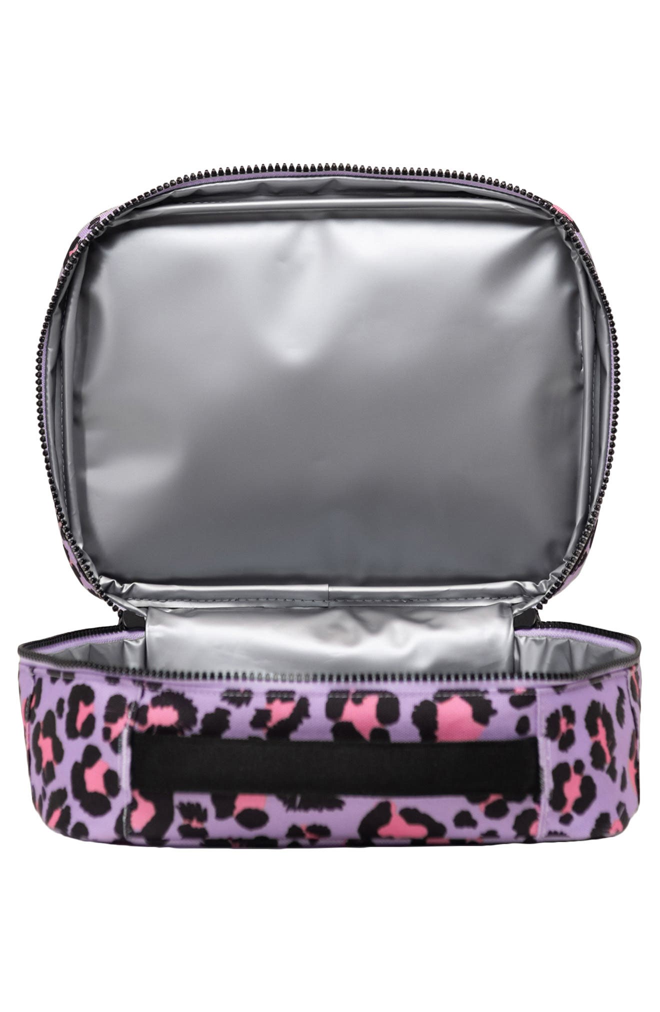 Herschel Supply Co. Kids' Pop Quiz Lunch Bag, Alternate, color, Scribble Leopard Sachet Pink