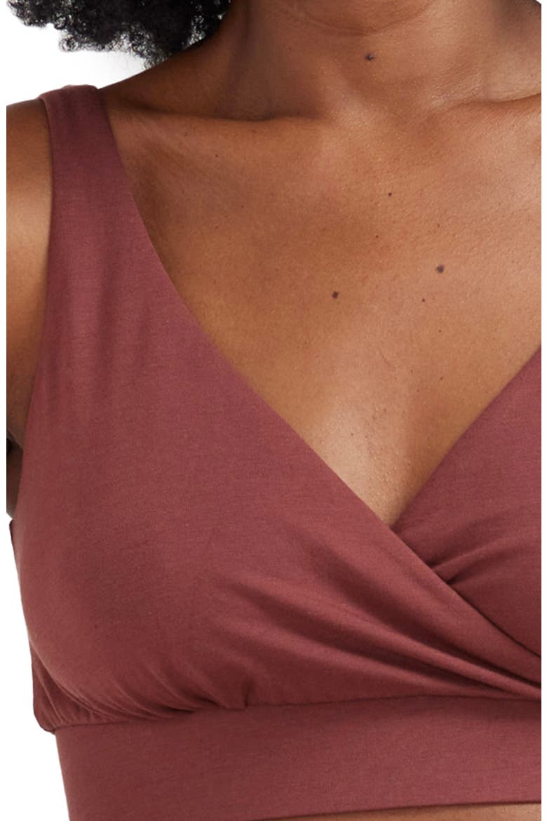 Crossover Pima Cotton Blend Nursing Bra, Alternate, color, ANISE