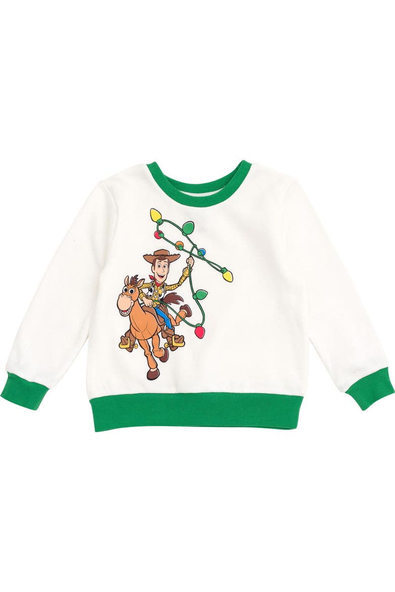Pixar Holiday 2-Piece Fleece Sweatshirt and Pants Set, Alternate, color, Woody Bullseye Green