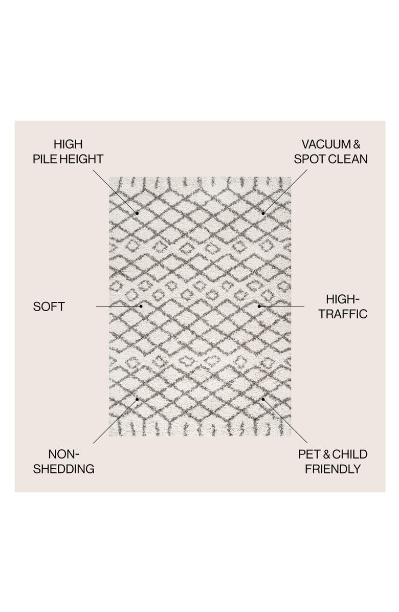 JONATHAN Y Algaida Moroccan Diamond Shag Area Rug, Alternate, color, Beige/Dark Gray