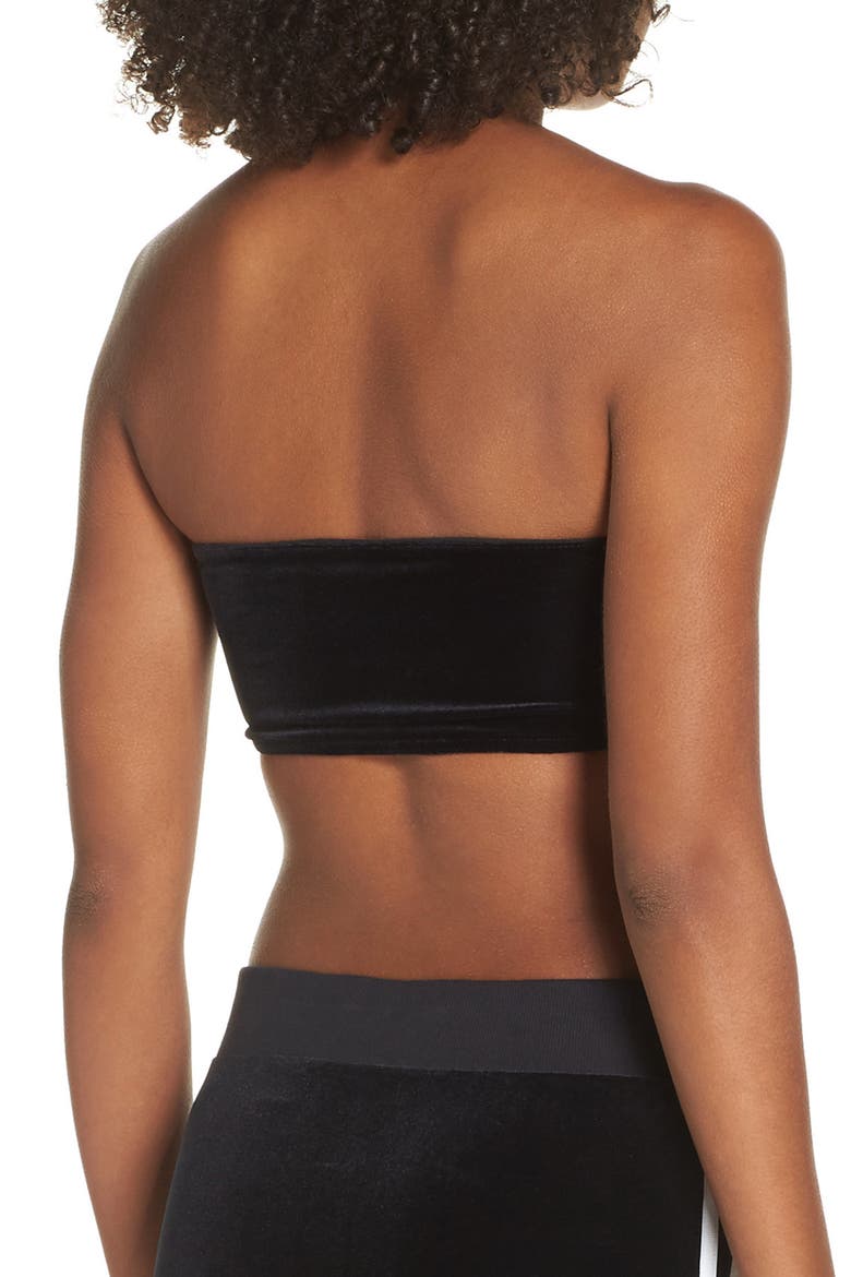 3-Stripes Strapless Bra, Alternate, color, BLACK
