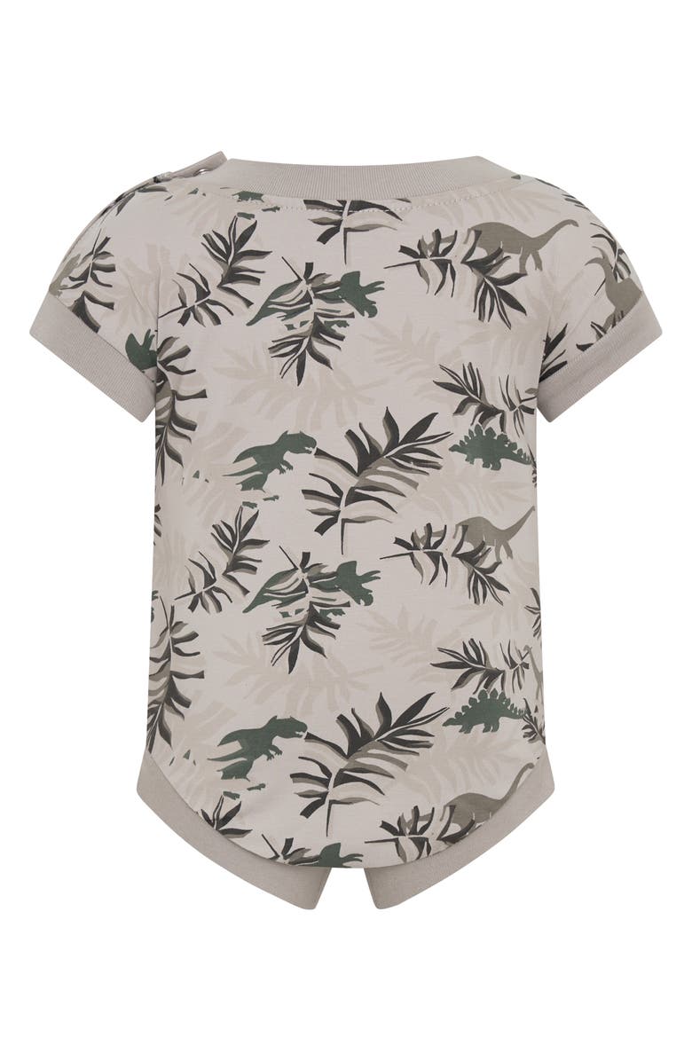 TINY TRIBE Dino Park Bodysuit, Alternate, color, Grey Multi