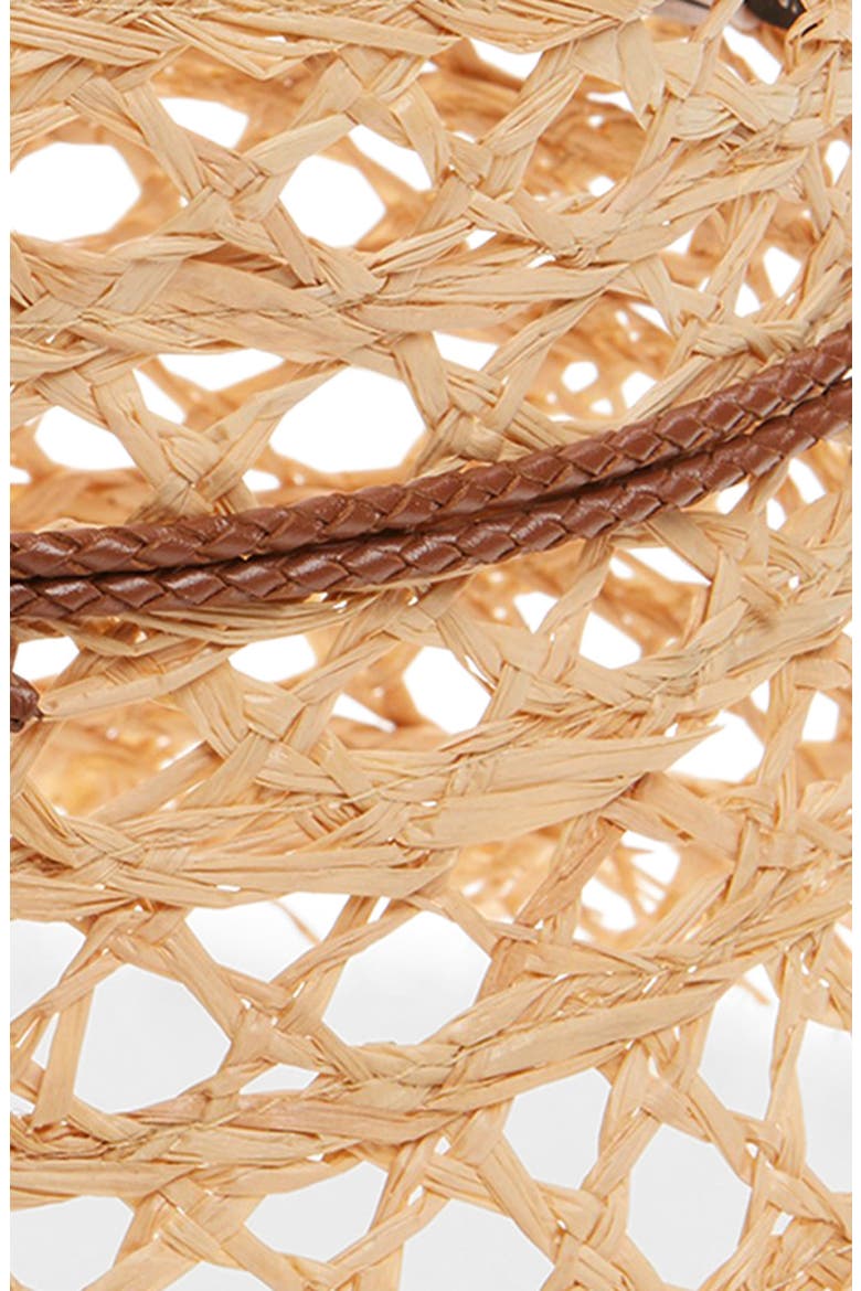 Cutout Straw Bucket Hat, Alternate, color, NATURAL STRAW