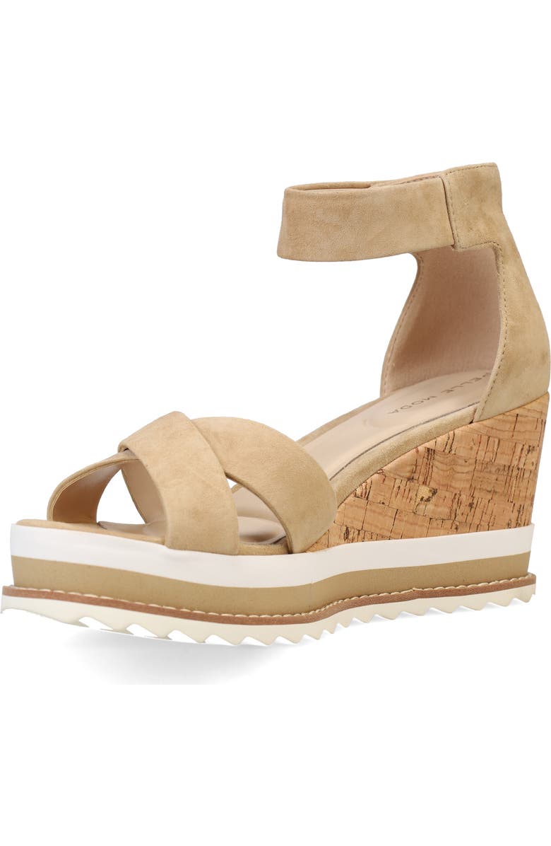 Pelle Moda Westyn Ankle Strap Platform Wedge Sandal, Alternate, color, Latte