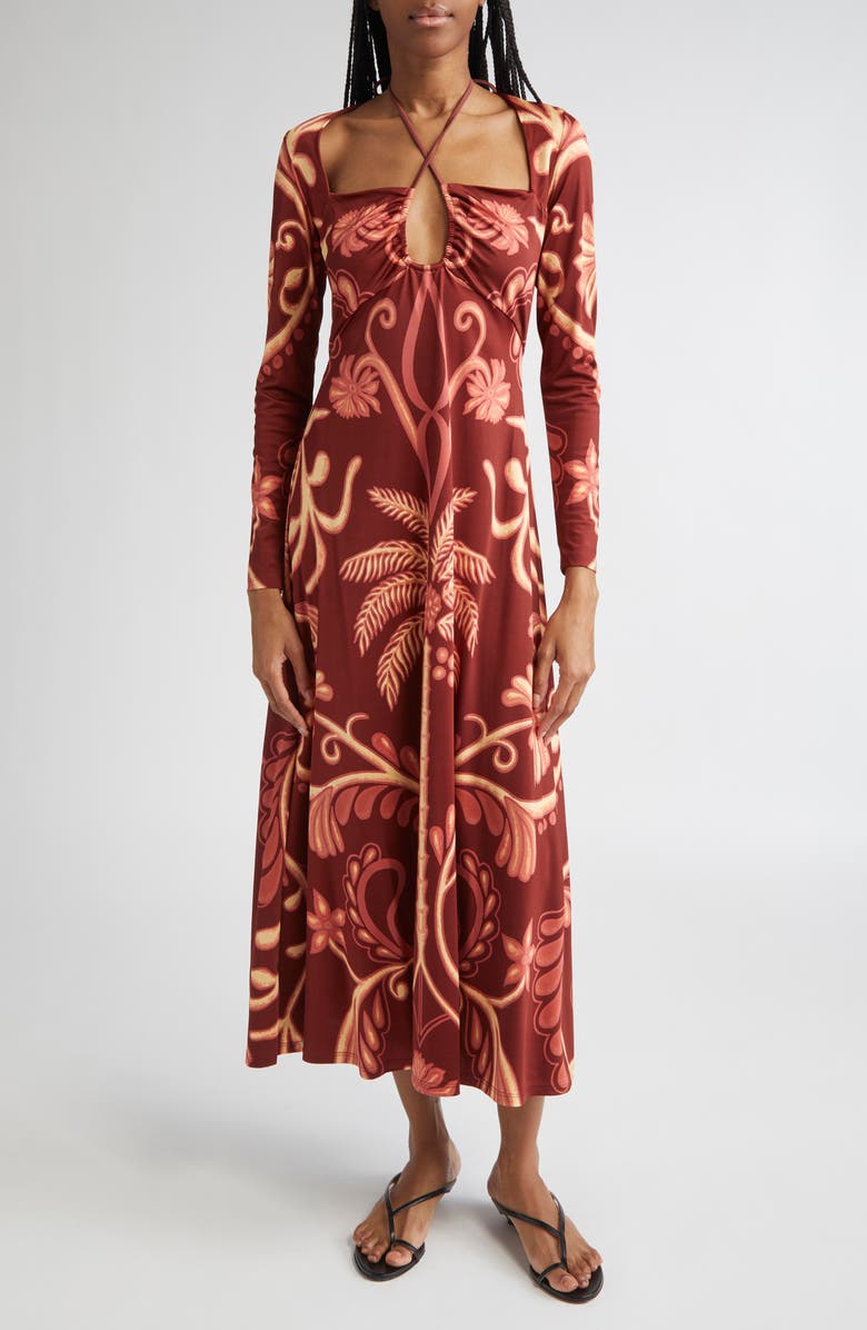 Johanna Ortiz Festive Performance Long Sleeve Jersey Maxi Dress, Main, color,