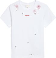 Shushu/Tong Beaded Floral Grommet Logo T-Shirt