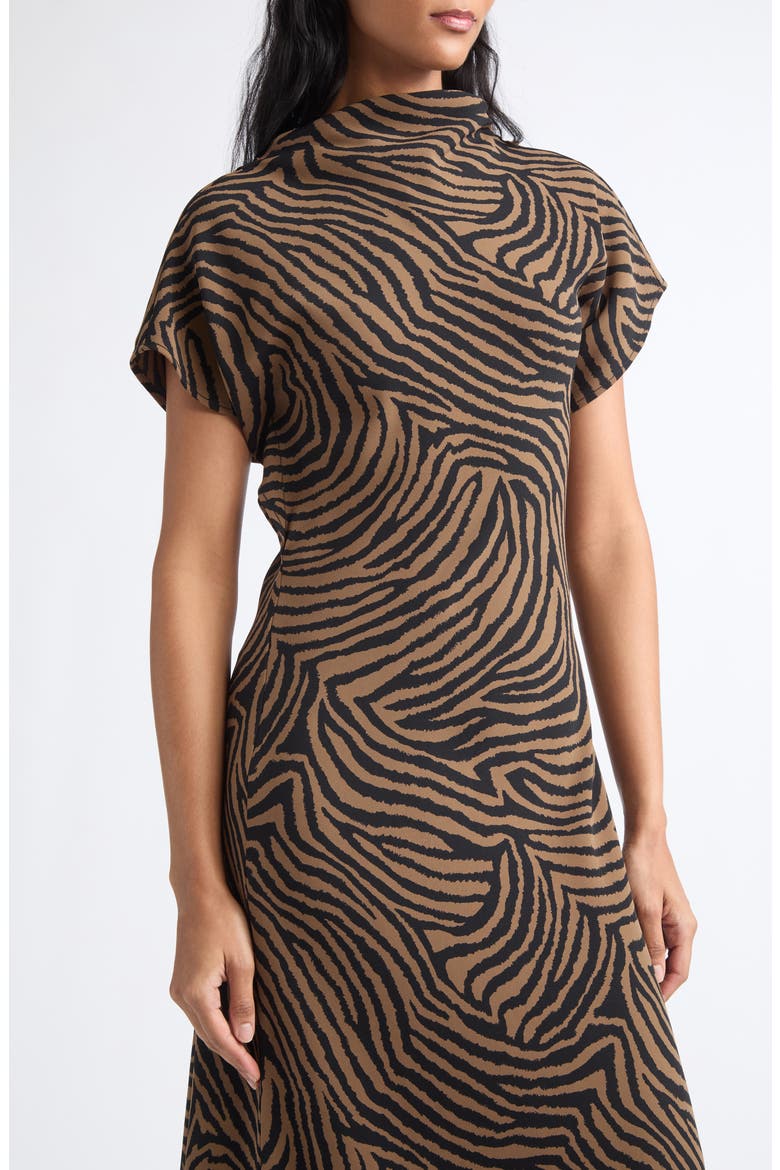 Redgrave Zebra Print Sleeveless Dress, Alternate, color, OCHRE BLACK