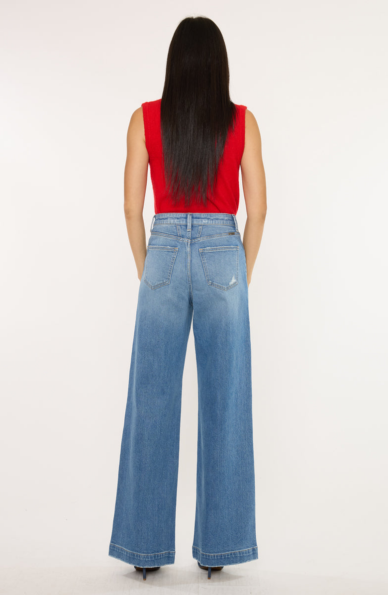 KanCan Becca Ultra High Rise Wide Leg Trouser, Alternate, color, Medium Dark