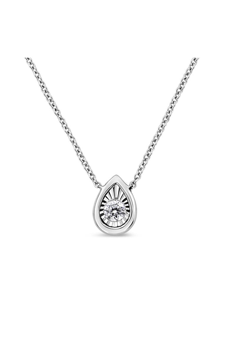 10K White Gold 1/10 ctw Miracle Set Round-Cut Diamond Mixed Shape, Main, color, Pear Shape