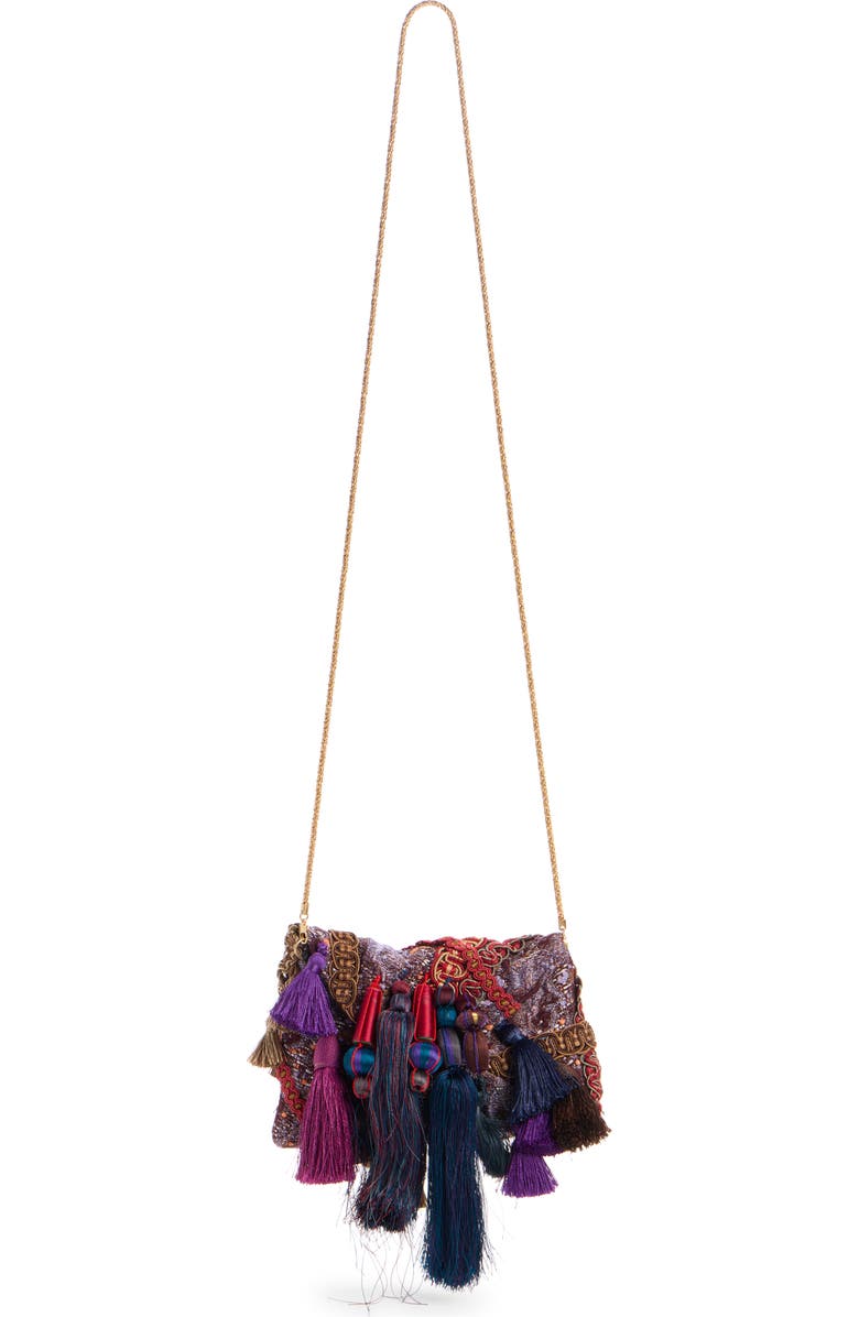 Dries Van Noten Tassel Trimmed Envelope Clutch, Alternate, color,