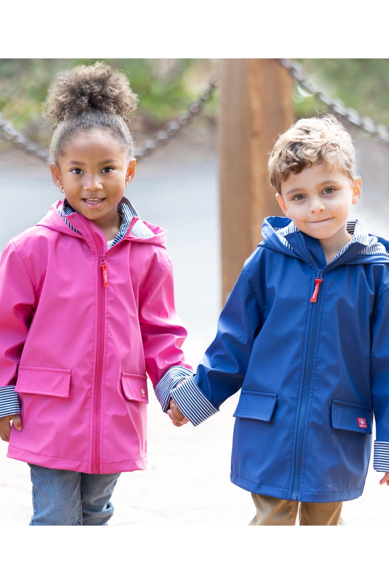 Zip Front Hooded Raincoat, Alternate, color, Nautical Blue