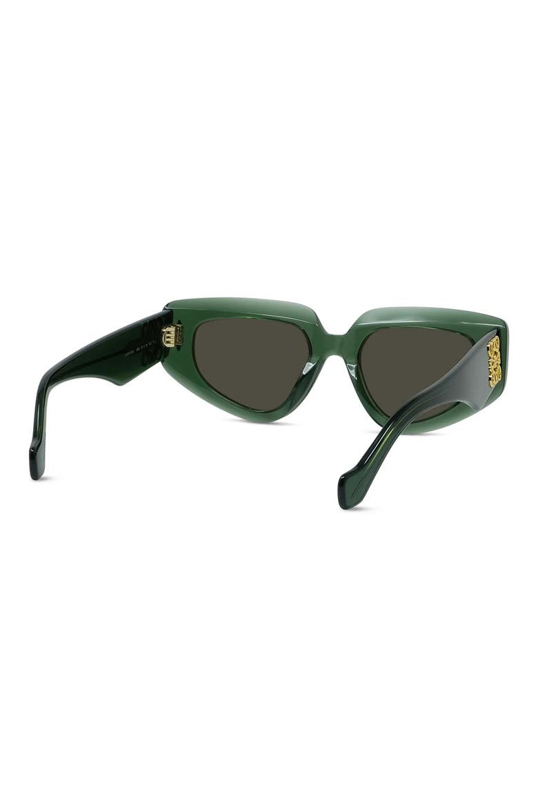 Anagram 51mm Geometric Sunglasses, Alternate, color, SHINY DARK GREEN / BROWN