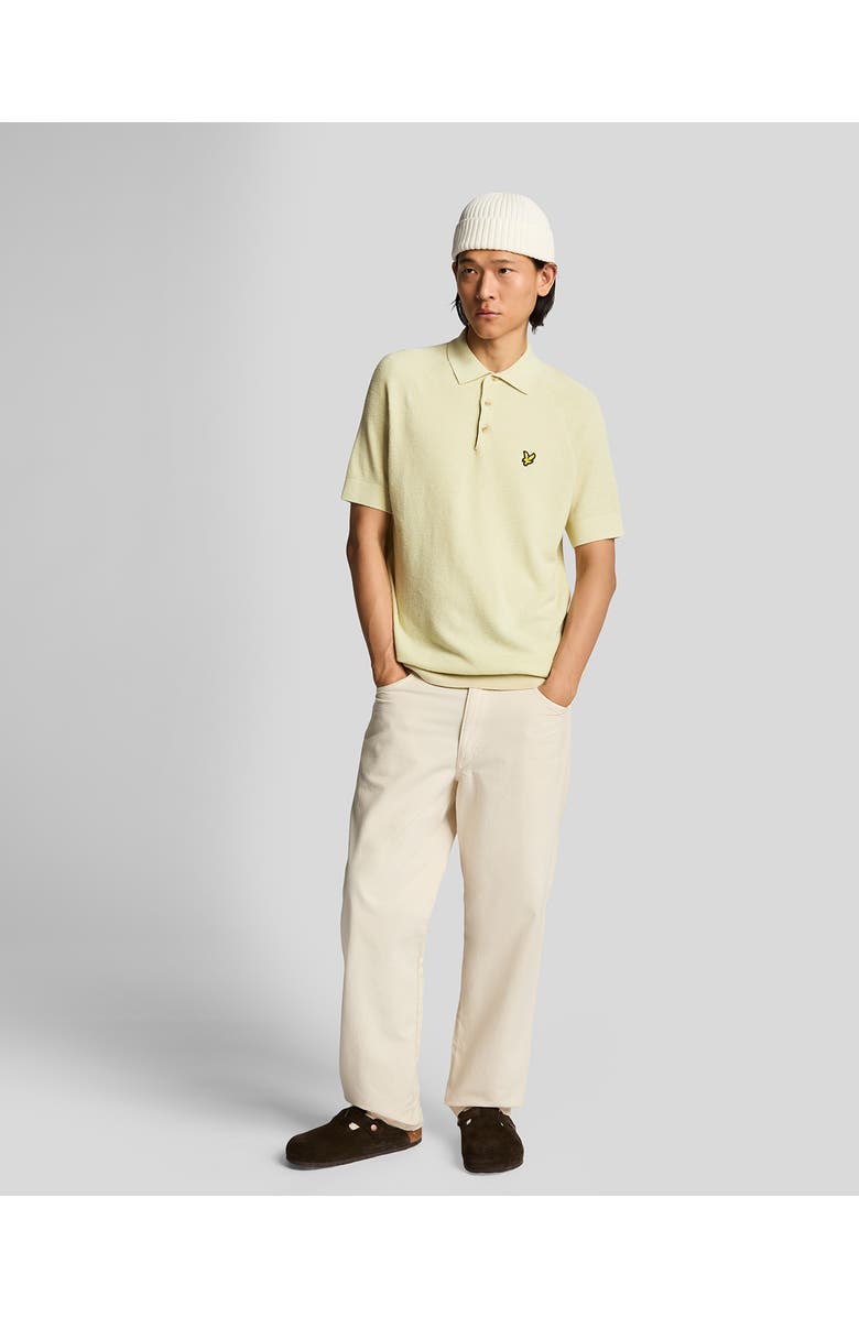 Lyle & Scott Linen Blend Knitted Polo, Alternate, color, Luna