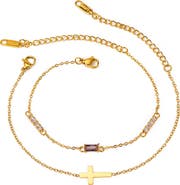LA MENO Faith Set of 2 Layering Bracelets