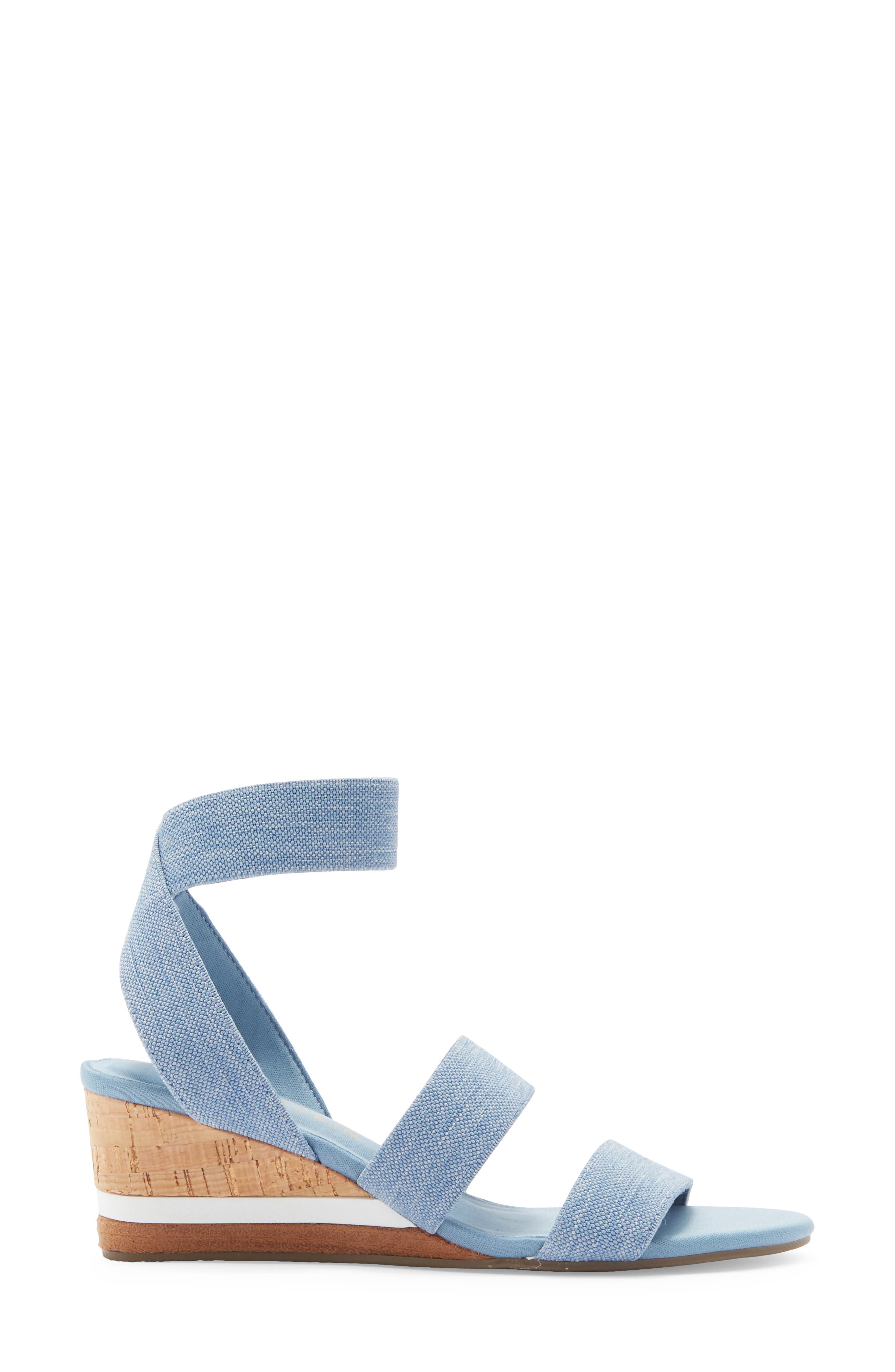 Barnett Wedge Ankle Strap Sandal, Alternate, color, BLUE