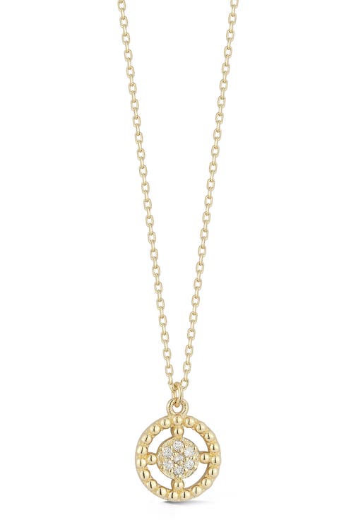 14K Gold Diamond Medallion Pendant Necklace