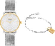 COACH Elliot Mesh Strap Watch & Bracelet Set, 36mm