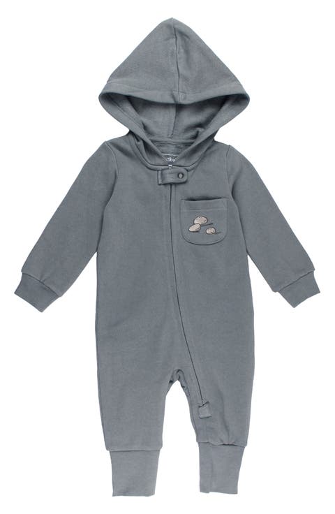 Organic Cotton Hooded Zipper Romper
