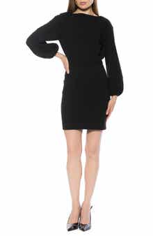 Alexia Admor Boat Neck Long Sleeve Minidress