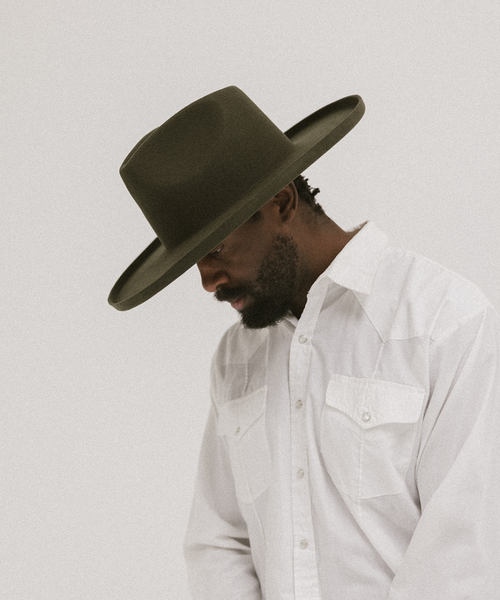 Two Roads Hat Co. Five Points Wide Brim Fedora Hat In Forest Green