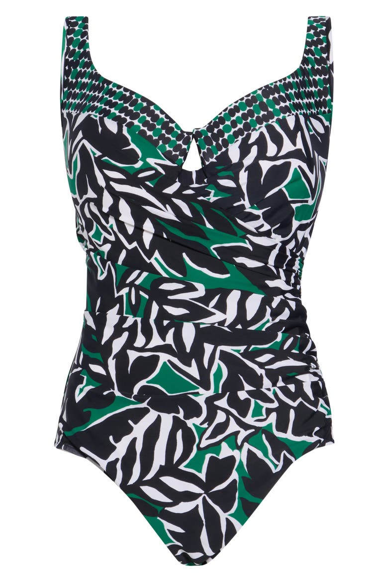 Palma Verde Escape One-Piece Swimsuit, Alternate, color, BLACK MULTI