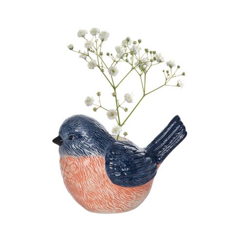 Ceramic Blue Bird Vase for Home Decor Spring Decorative Vases Perfect for Any Room