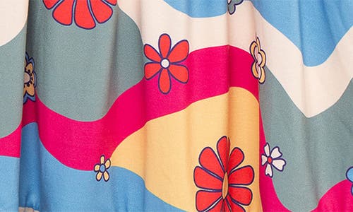 Peek Aren't You Curious Kids' Groovy Floral Dress & Daisy Cardigan Set In Blue