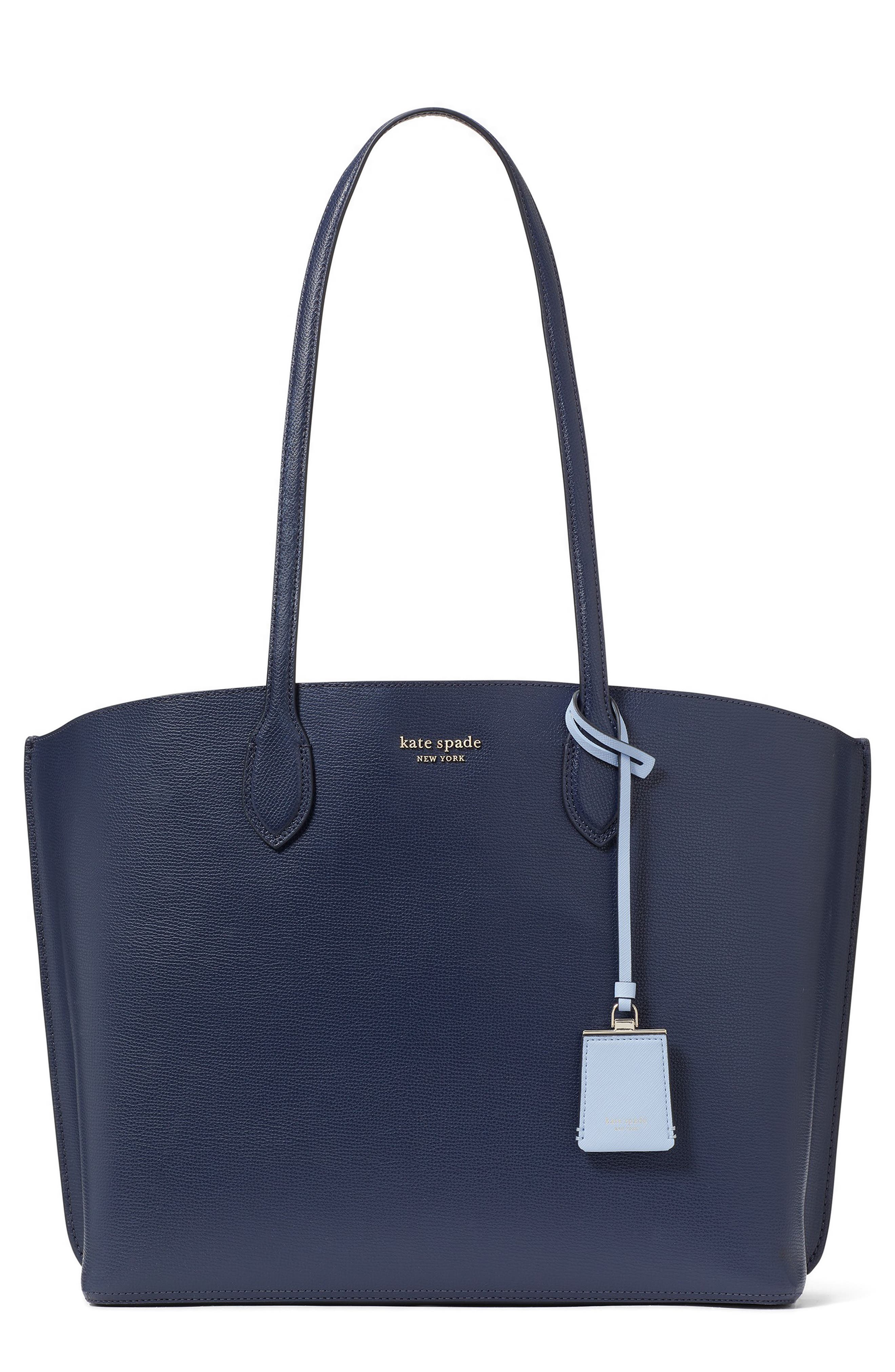 suite leather tote, Main, color, PARISIAN NAVY MULTI