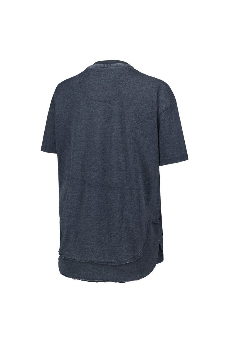 Women's Pressbox Heathered Navy Michigan Wolverines Arch Poncho T-Shirt, Alternate, color, Heather Navy