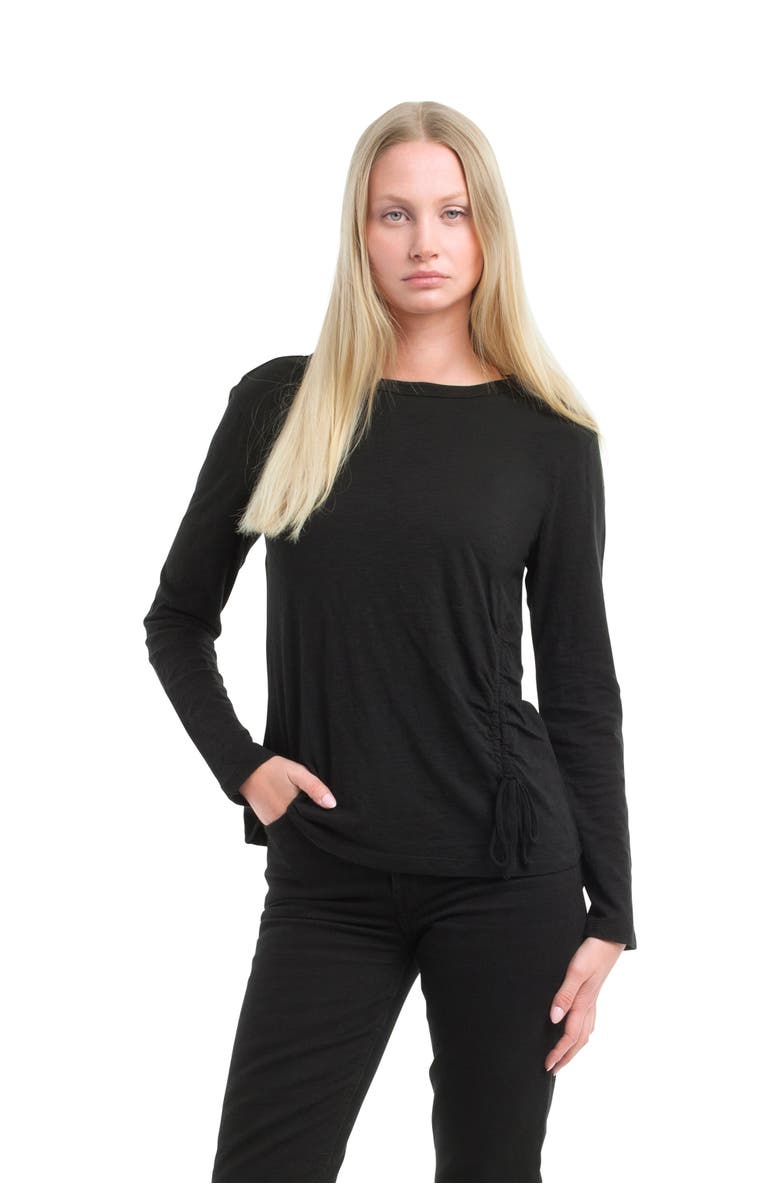 WILT Clothing Long Sleeve Ruched Side, Alternate, color, Black