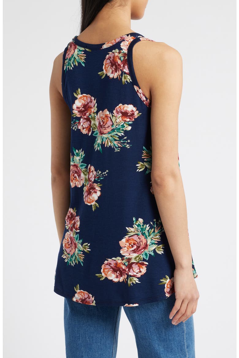 Floral Knit Swing Tank, Alternate, color, NAVY FLORAL