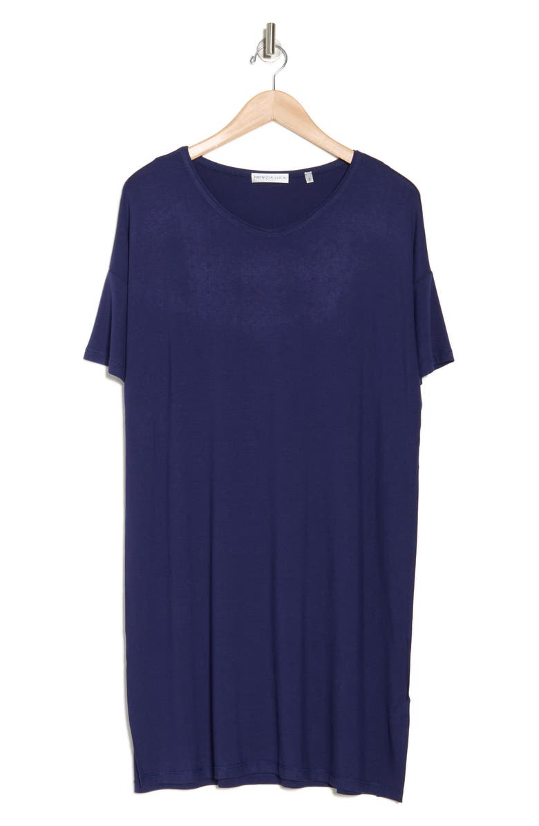 PATRIZIA LUCA Side Slit Tunic Shirt, Alternate, color, Navy