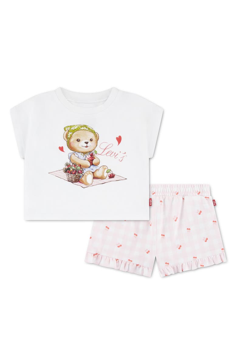 Levi's Graphic T-Shirt & Shorts Set, Main, color, Bright White