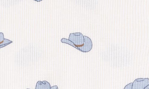 Angel Dear Cowboy Hat Print Knotted Gown In White
