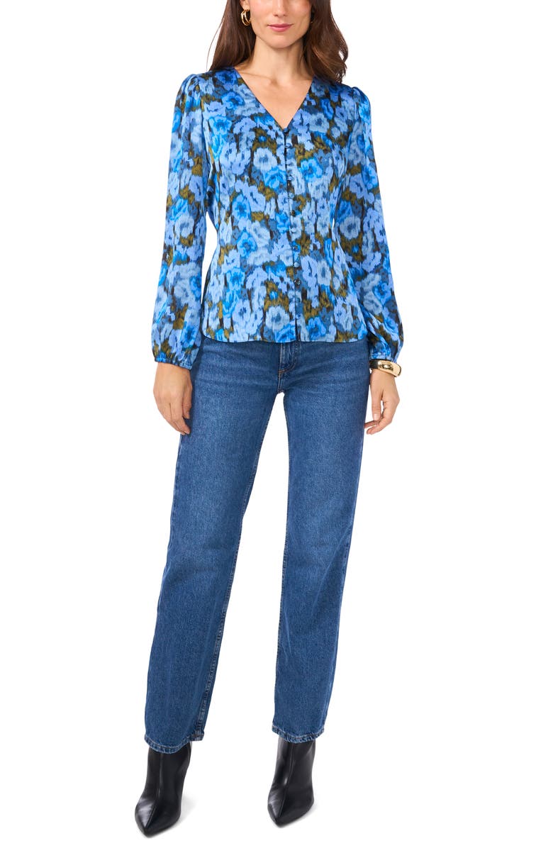 Vince Camuto Print Button-Up Top, Alternate, color, 