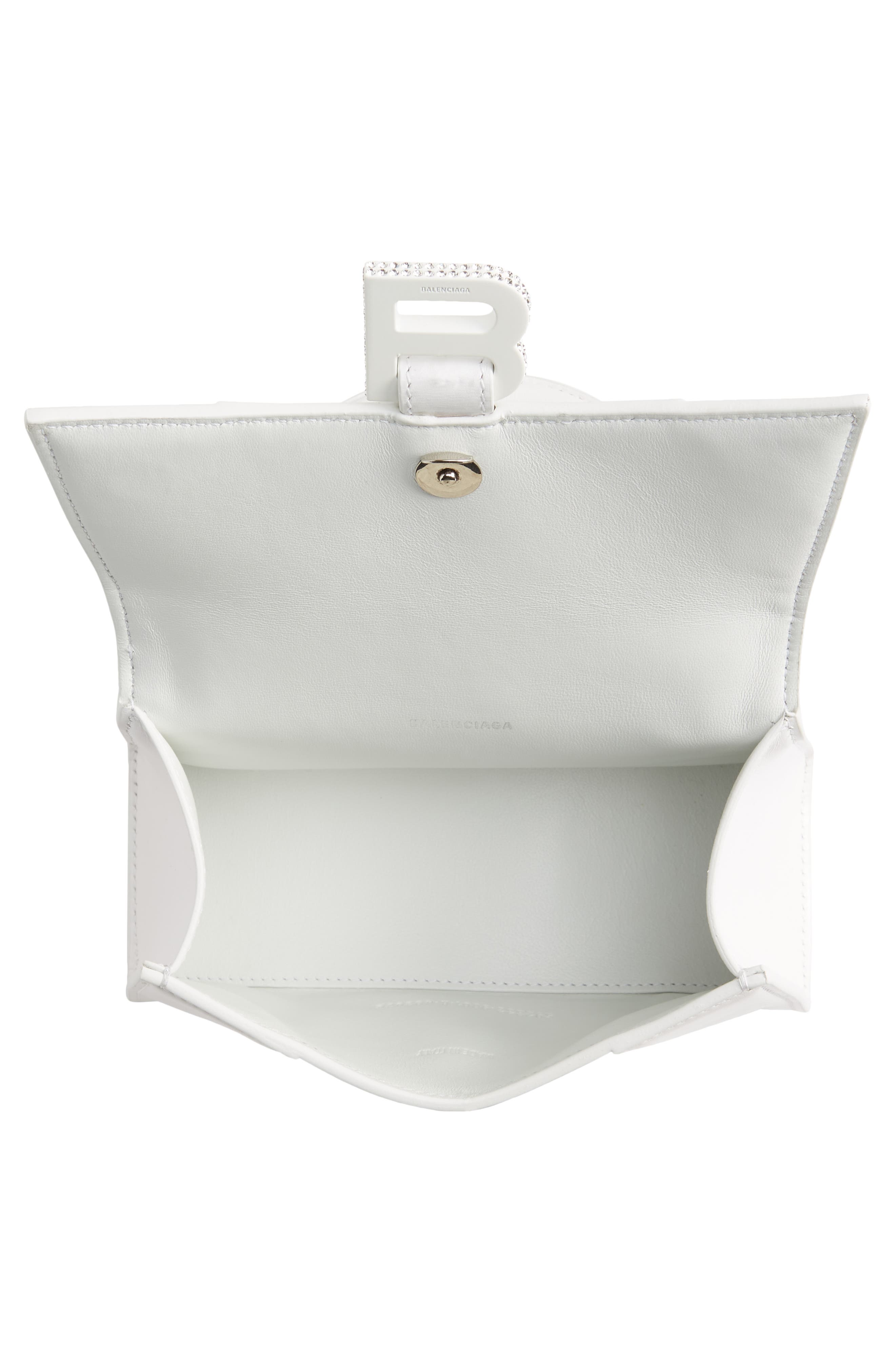 Balenciaga Small Hourglass Leather Top Handle Bag, Alternate, color, 