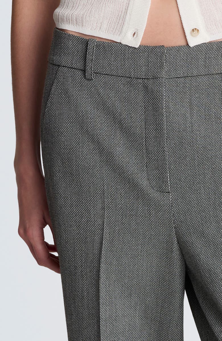 Kenneth Cole High Waist Pleat Front Cuffed Pants, Alternate, color, Black Multi/ Pure White