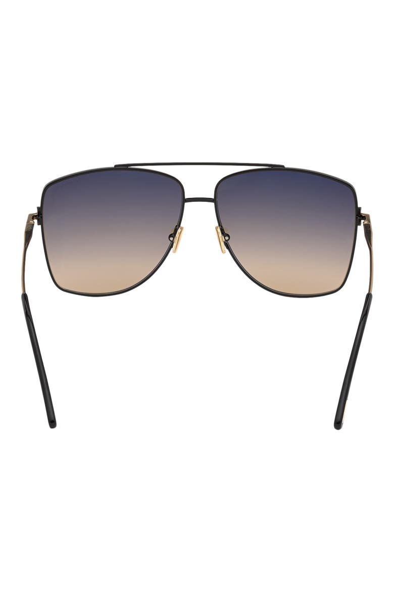 Reggie 61mm Gradient Aviator Sunglasses, Alternate, color, SHINY BLACK / GRADIENT SMOKE