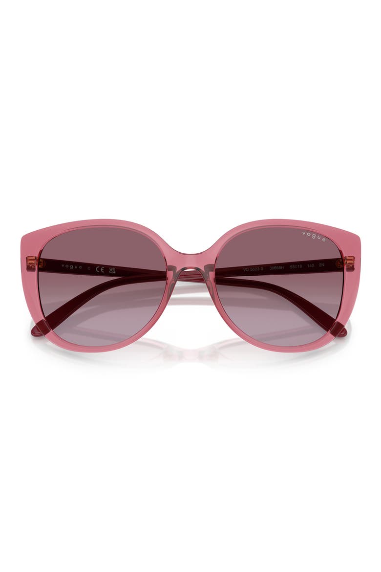 55mm Polarized Gradient Butterfly Sunglasses, Alternate, color, PURPLE