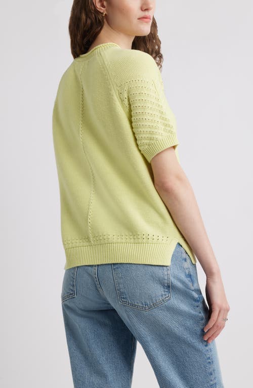 Treasure & Bond Pointelle Short Sleeve Cotton Sweater