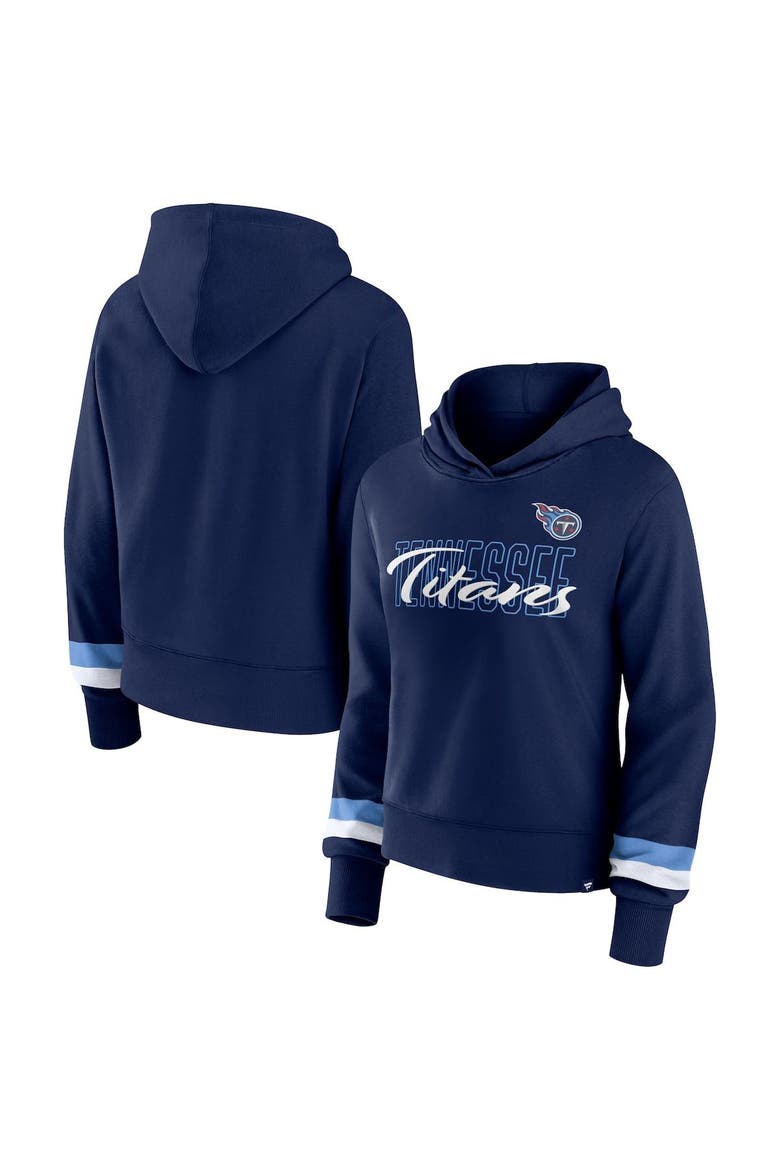 Women's Fanatics Branded  Navy Tennessee Titans Over Under Pullover Hoodie, Main, color, Navy