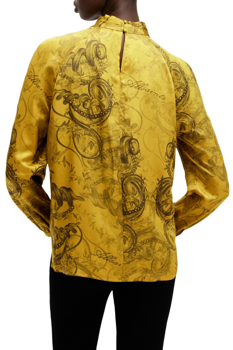 Zola Long Sleeve Satin Top, Alternate, color, HELENA GOLD YELLOW