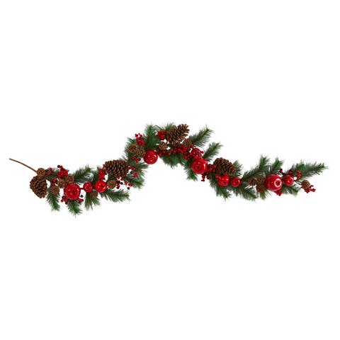 6-ft Apple, Berries and Pinecone Artificial Garland